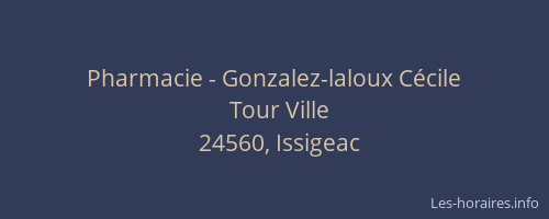 Pharmacie - Gonzalez-laloux C&eacute;cile