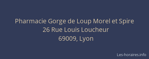 Pharmacie Gorge de Loup Morel et Spire