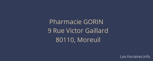 Pharmacie GORIN