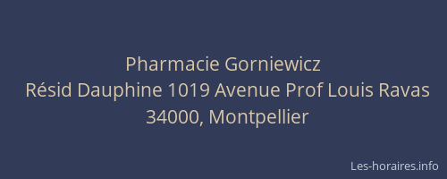 Pharmacie Gorniewicz