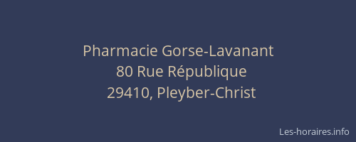 Pharmacie Gorse-Lavanant