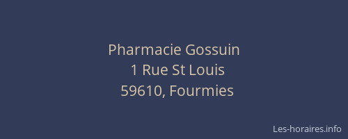 Pharmacie Gossuin