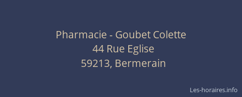 Pharmacie - Goubet Colette