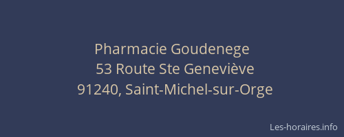 Pharmacie Goudenege