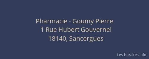 Pharmacie - Goumy Pierre