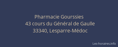 Pharmacie Gourssies