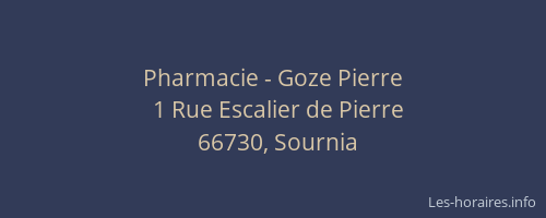 Pharmacie - Goze Pierre