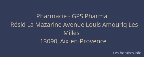 Pharmacie - GPS Pharma