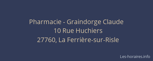 Pharmacie - Graindorge Claude