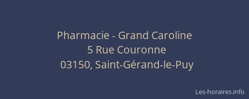 Pharmacie - Grand Caroline