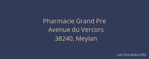 Pharmacie Grand Pre