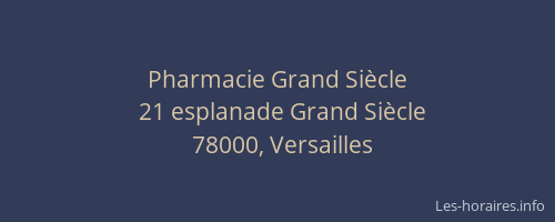Pharmacie Grand Siècle