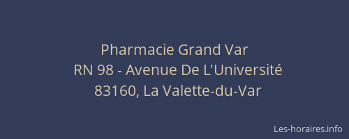 Pharmacie Grand Var