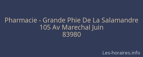 Pharmacie - Grande Phie De La Salamandre