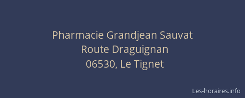 Pharmacie Grandjean Sauvat