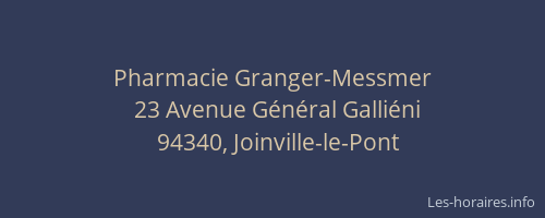 Pharmacie Granger-Messmer