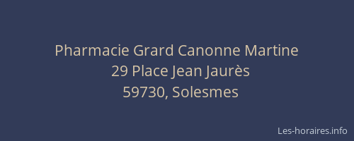 Pharmacie Grard Canonne Martine