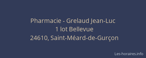 Pharmacie - Grelaud Jean-Luc