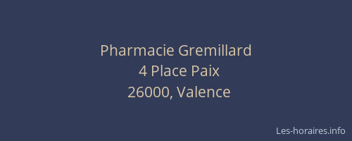Pharmacie Gremillard