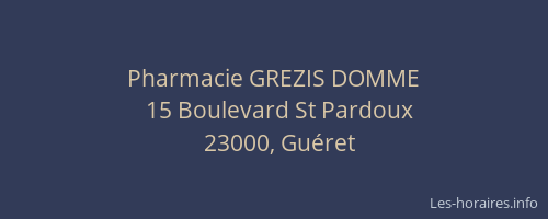 Pharmacie GREZIS DOMME