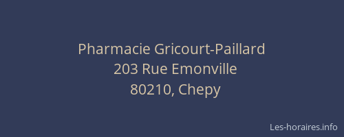 Pharmacie Gricourt-Paillard