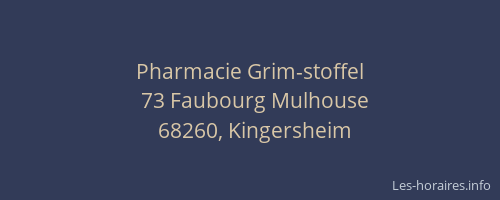 Pharmacie Grim-stoffel