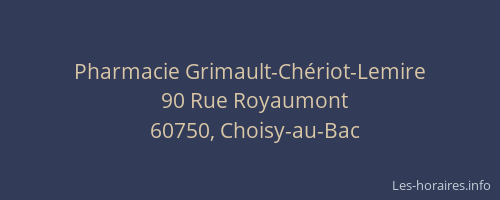 Pharmacie Grimault-Chériot-Lemire