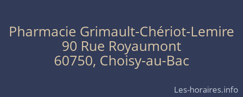 Pharmacie Grimault-Chériot-Lemire