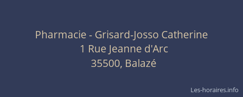 Pharmacie - Grisard-Josso Catherine