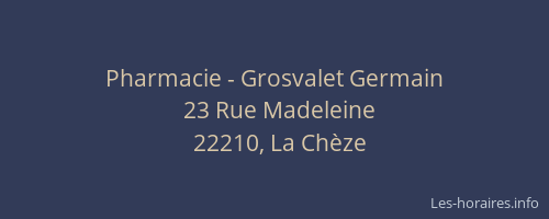 Pharmacie - Grosvalet Germain