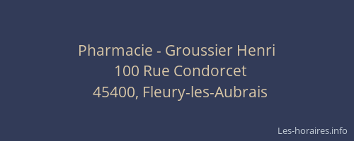 Pharmacie - Groussier Henri