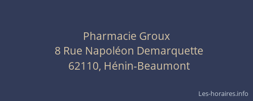 Pharmacie Groux