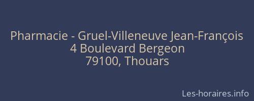 Pharmacie - Gruel-Villeneuve Jean-François