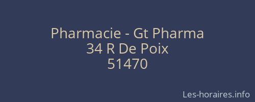 Pharmacie - Gt Pharma