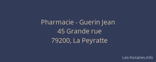 Pharmacie - Guerin Jean