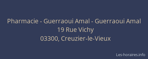 Pharmacie - Guerraoui Amal - Guerraoui Amal