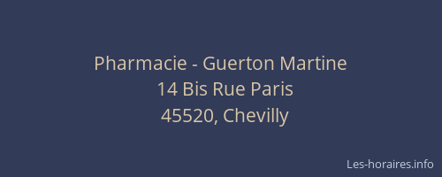 Pharmacie - Guerton Martine