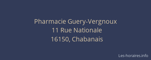 Pharmacie Guery-Vergnoux