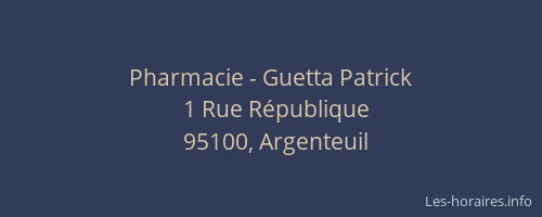 Pharmacie - Guetta Patrick