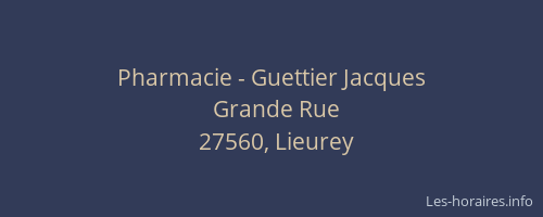 Pharmacie - Guettier Jacques