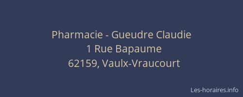 Pharmacie - Gueudre Claudie