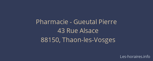 Pharmacie - Gueutal Pierre