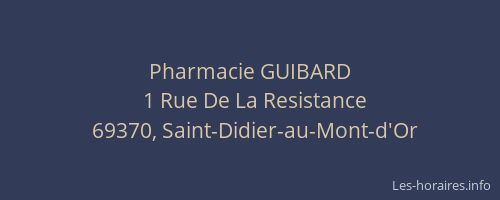 Pharmacie GUIBARD