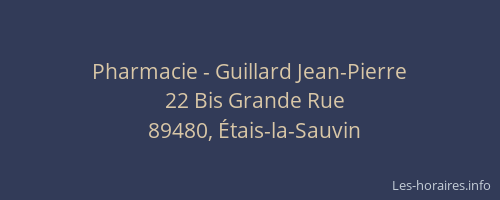 Pharmacie - Guillard Jean-Pierre
