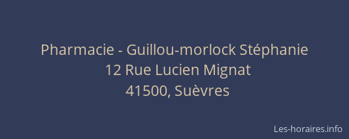 Pharmacie - Guillou-morlock St&eacute;phanie