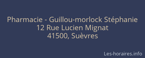 Pharmacie - Guillou-morlock Stéphanie