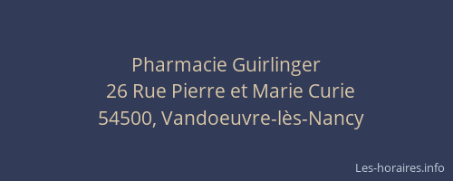 Pharmacie Guirlinger