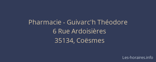 Pharmacie - Guivarc'h Théodore