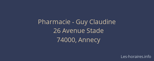 Pharmacie - Guy Claudine