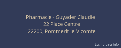 Pharmacie - Guyader Claudie